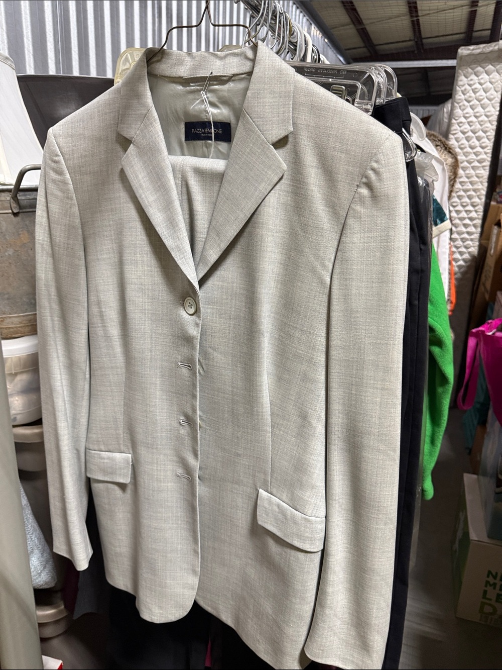 Piazza Sempione Beige Single-Breasted Blazer